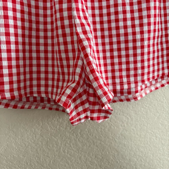 s💋ld !! red white plaid gingham boxer shorts women’s size small - Picture 2 of 4